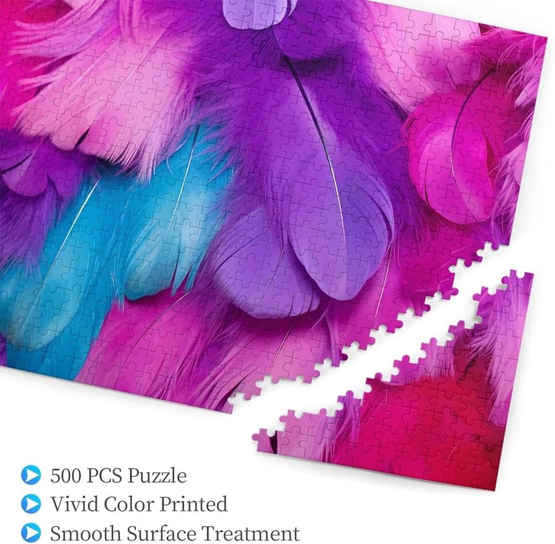 Phayah 500 قطعة أحجية ريش ملون للكبار ديكور المنزل هدية حفلة عيد الميلاد - Image 2